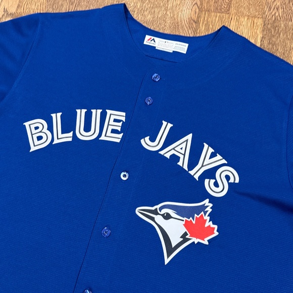 Majestic Toronto Blue Jays 2015 2016 Blue Coolbase MLB Jersey Mens 2XL - Picture 2 of 14